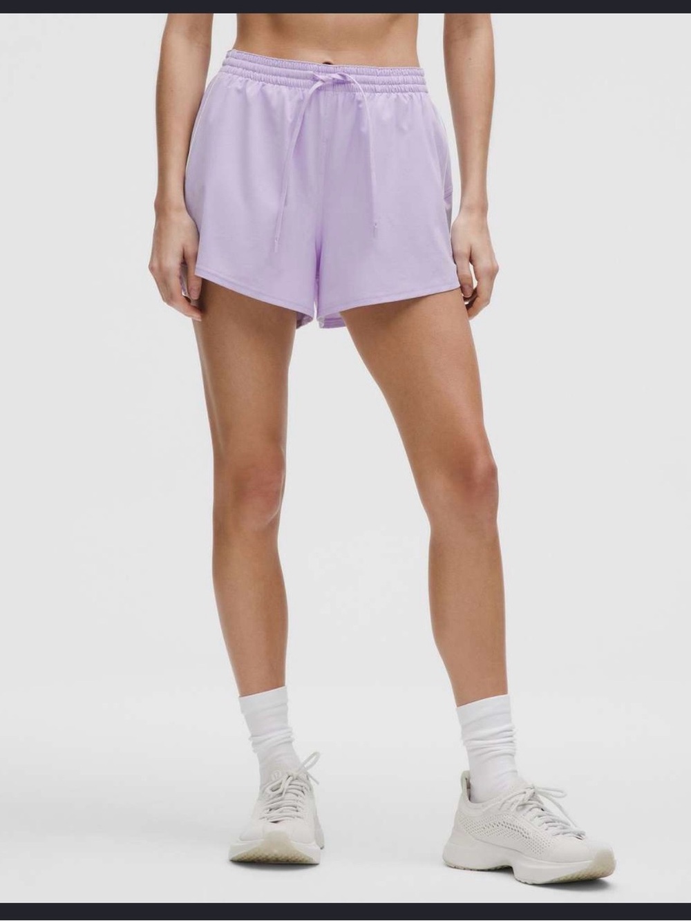Born Women's Light Lavender Athletic Shorts with Drawstring Waist XL